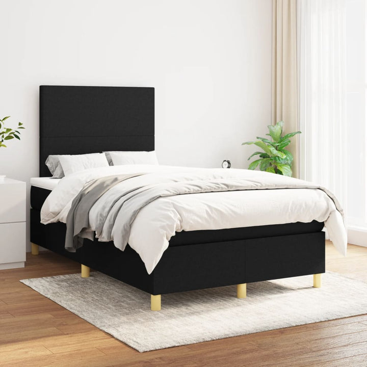 kontinentalseng med madras 120x200 cm stof sort