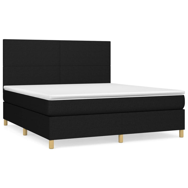 kontinentalseng med madras 160x200 cm stof sort