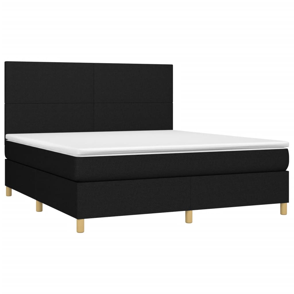 kontinentalseng med madras 160x200 cm stof sort