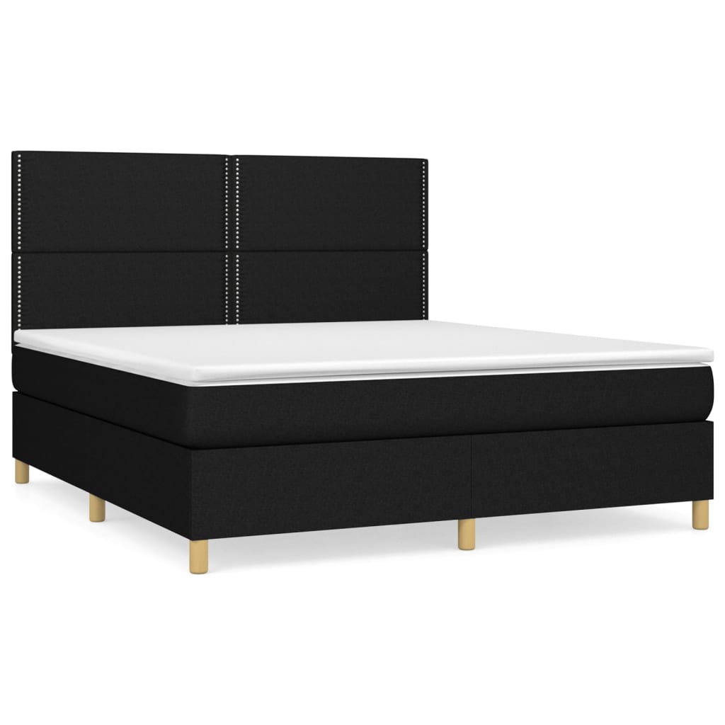 kontinentalseng med madras 160x200 cm stof sort