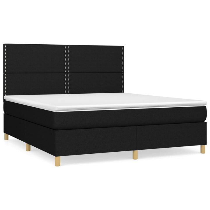 kontinentalseng med madras 160x200 cm stof sort