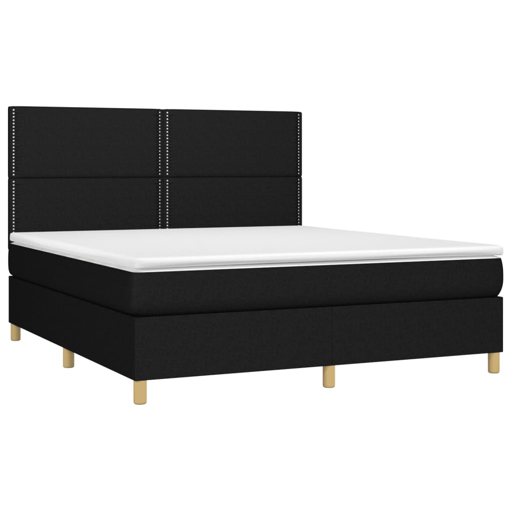 kontinentalseng med madras 160x200 cm stof sort