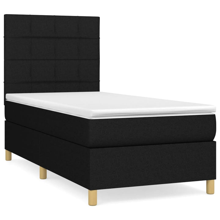 kontinentalseng med madras 90x200 cm stof sort