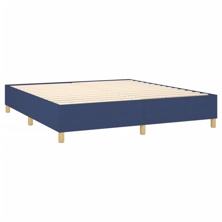 kontinentalseng med madras 160x200 cm stof blå