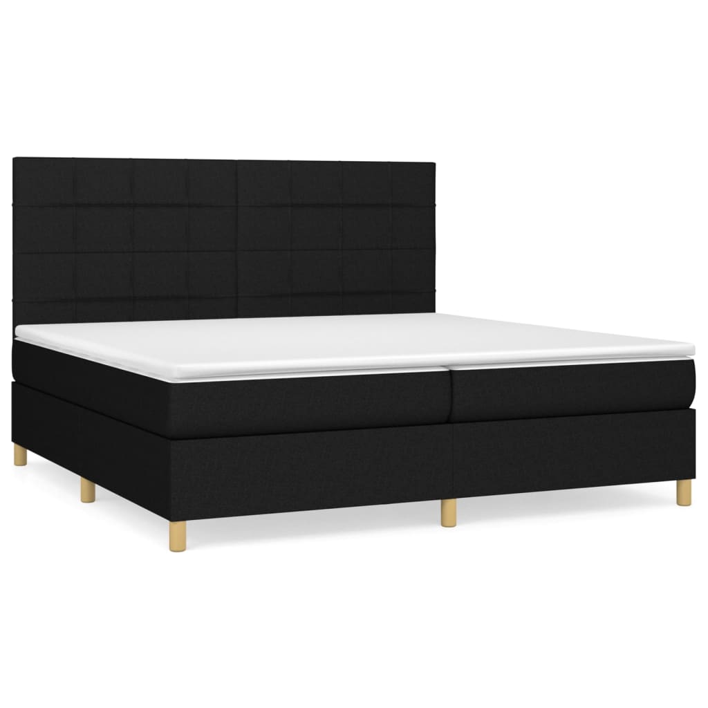 kontinentalseng med madras 200x200 cm stof sort