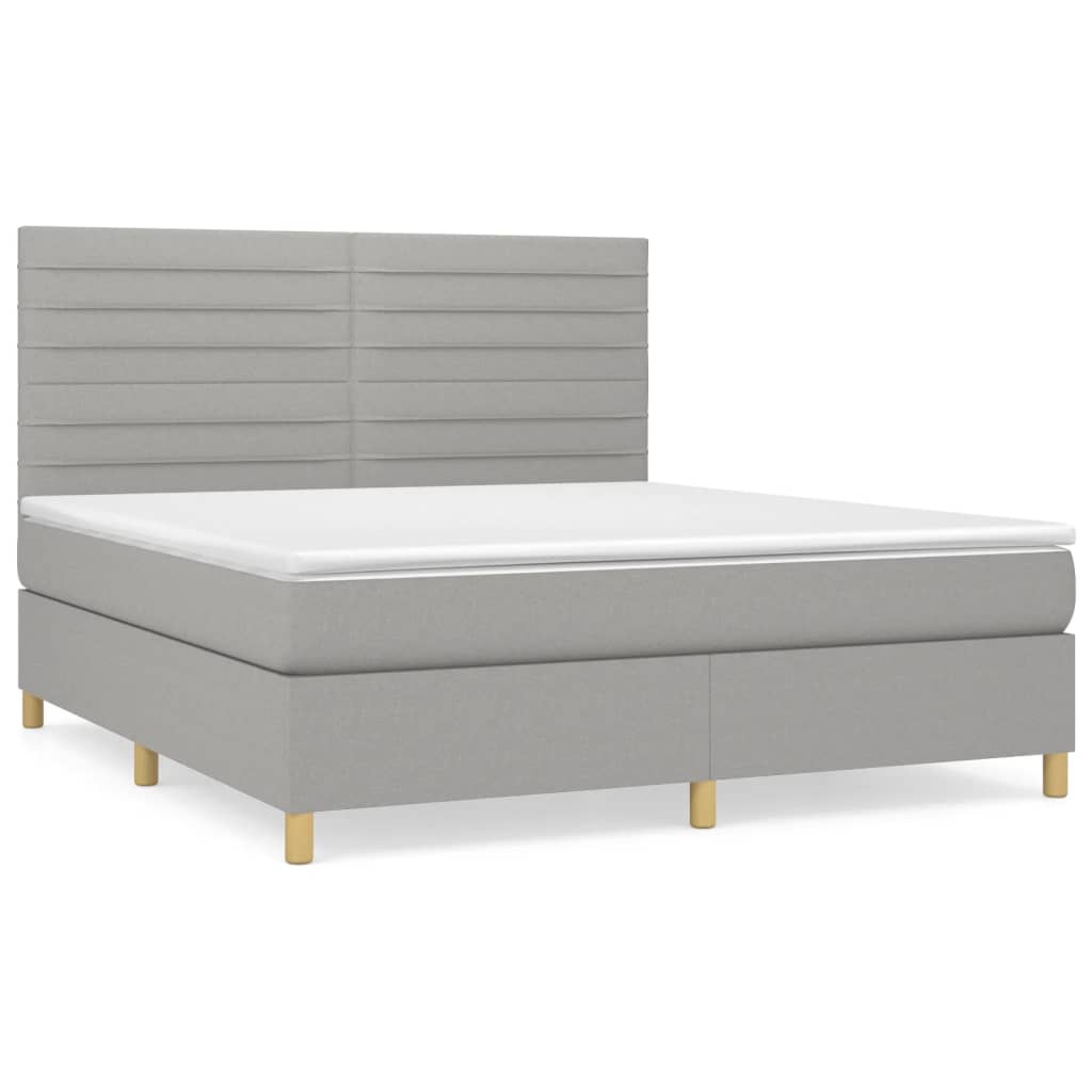 kontinentalseng 180x200 cm stof lysegrå