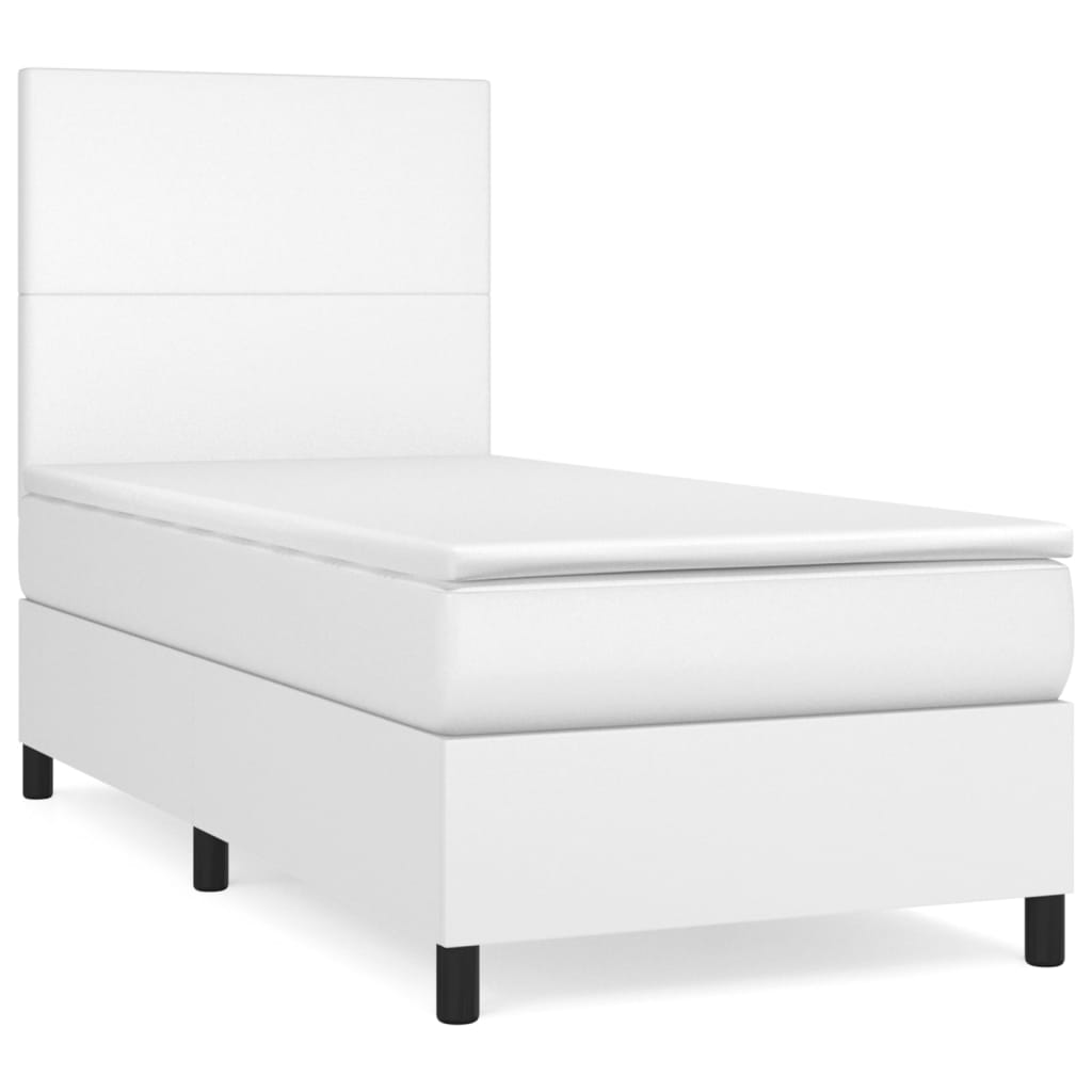 kontinentalseng med madras 80x200 cm kunstlæder hvid