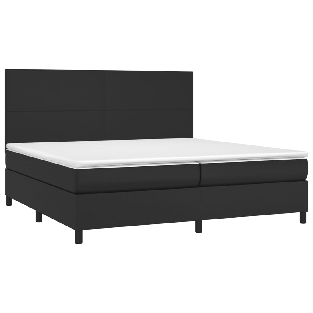 kontinentalseng med madras 200x200 cm kunstlæder sort