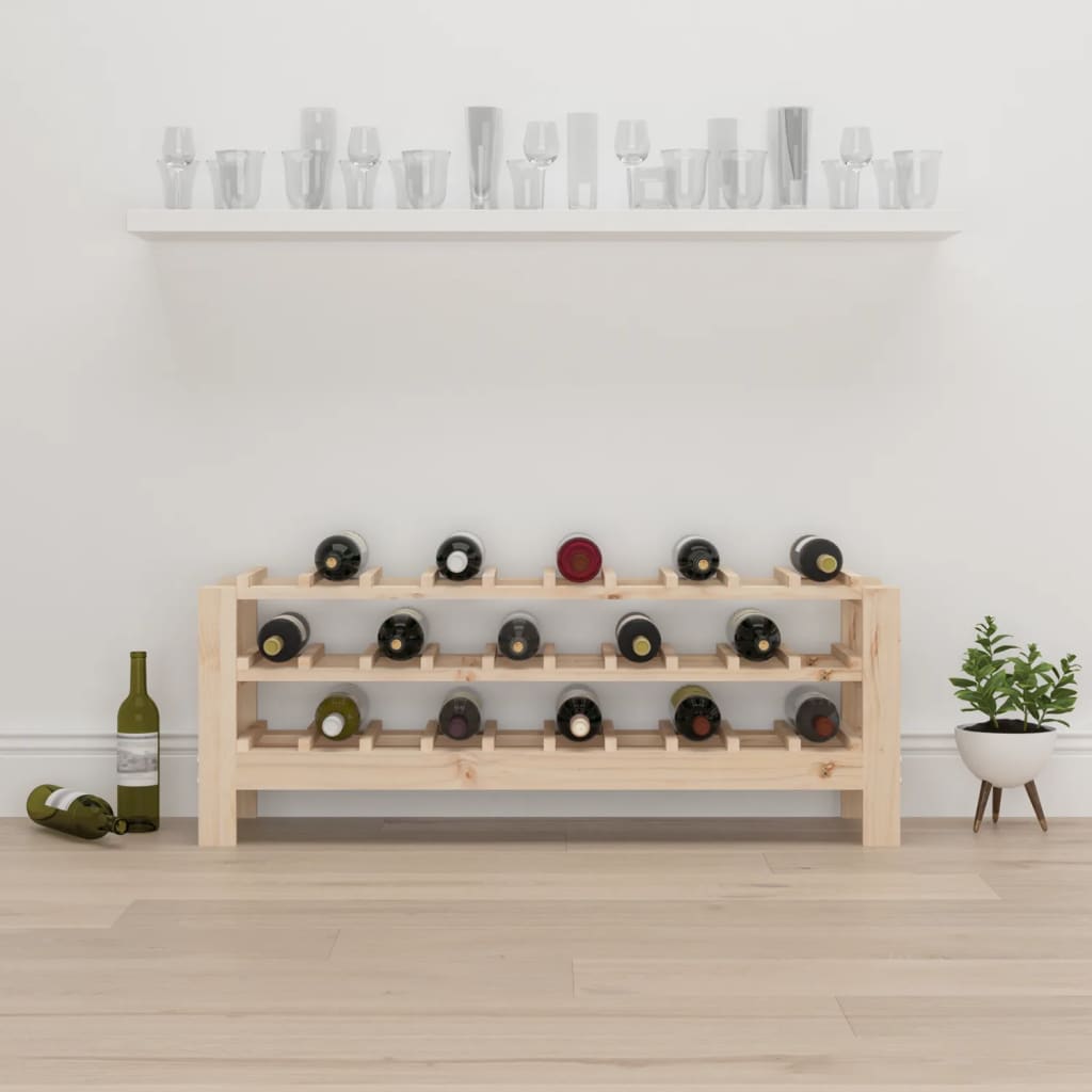 vinreol 109,5x30x42 cm massivt fyrretræ