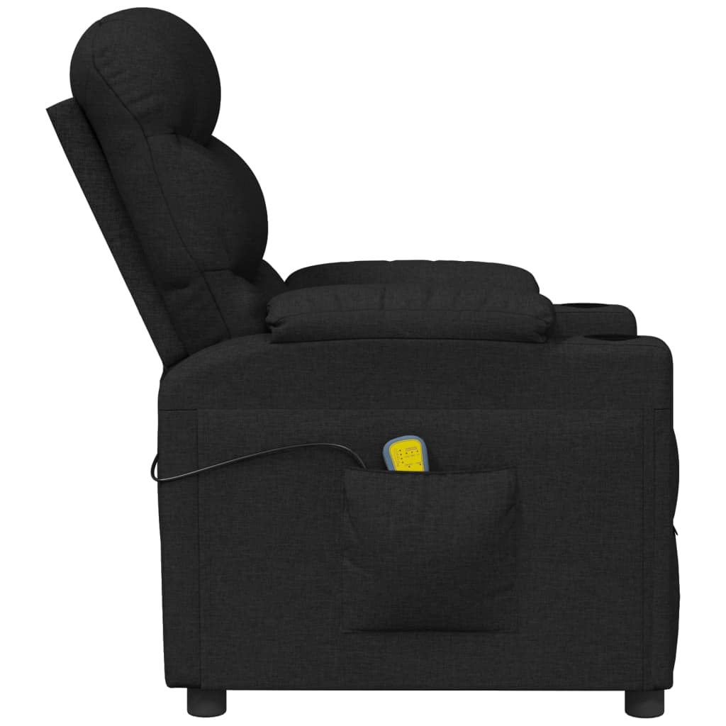 eldrevet massagestol stof sort