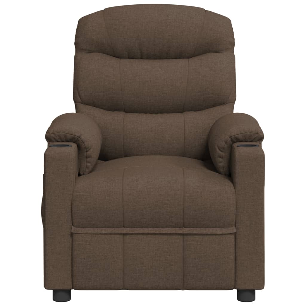 eldrevet massagestol stof brun