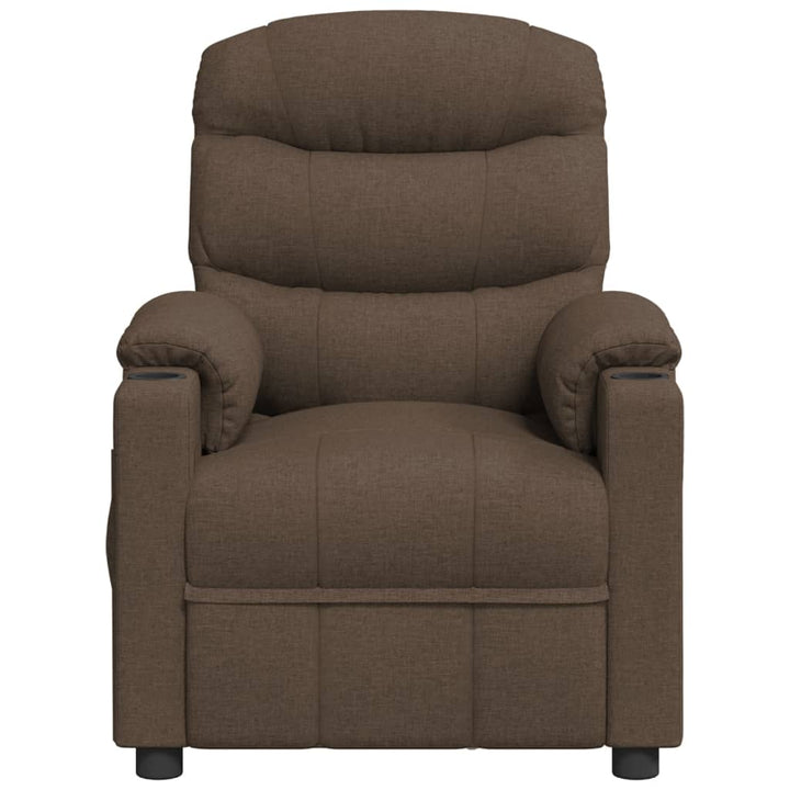 eldrevet massagestol stof brun