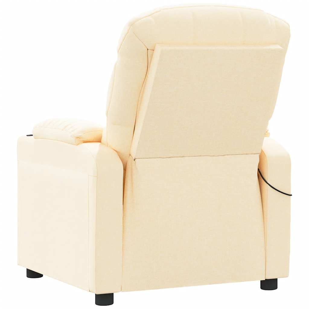 eldrevet massagestol stof cremefarvet
