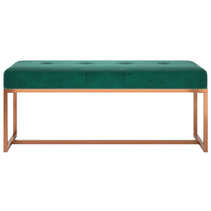 bænk 110x36x45 cm velour mørkegrøn