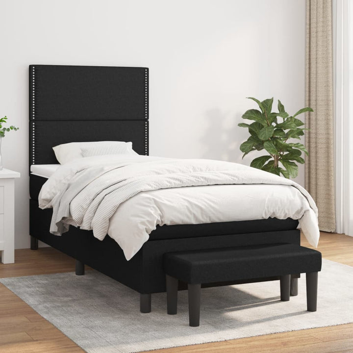 kontinentalseng med madras 100x200 cm stof sort
