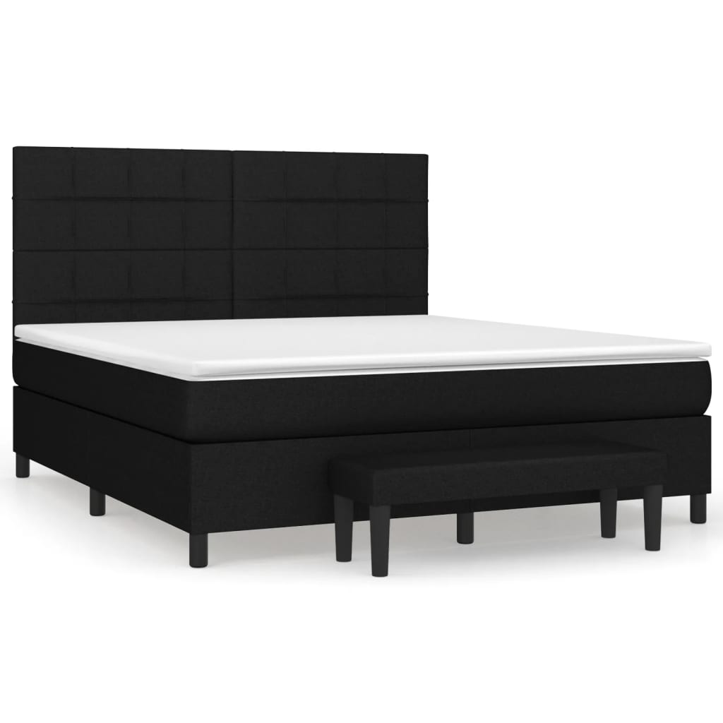 kontinentalseng med madras 160x200 cm stof sort