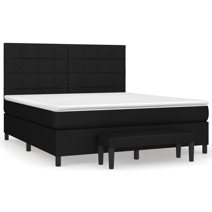 kontinentalseng med madras 160x200 cm stof sort