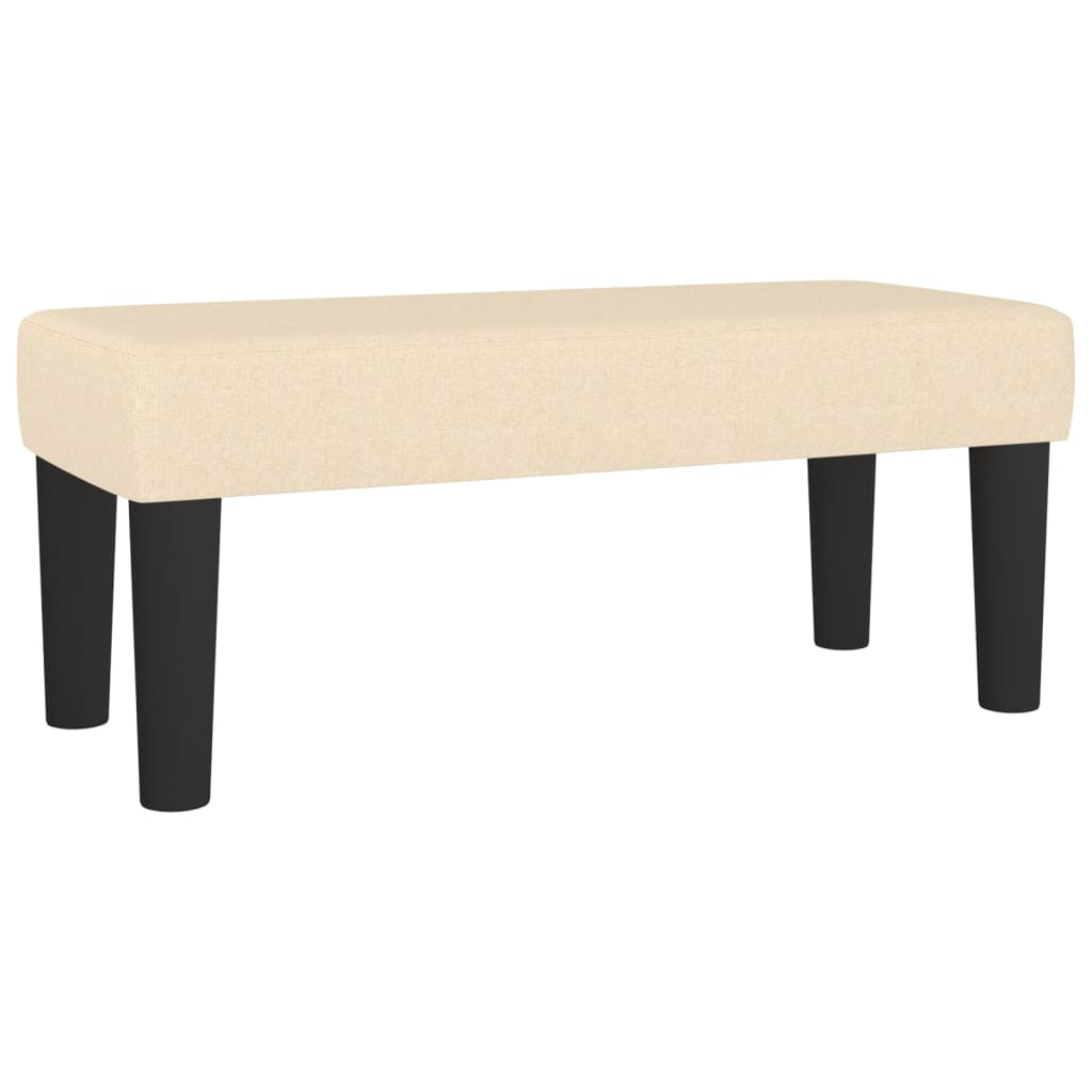 kontinentalseng med madras 90x190 cm stof cremefarvet