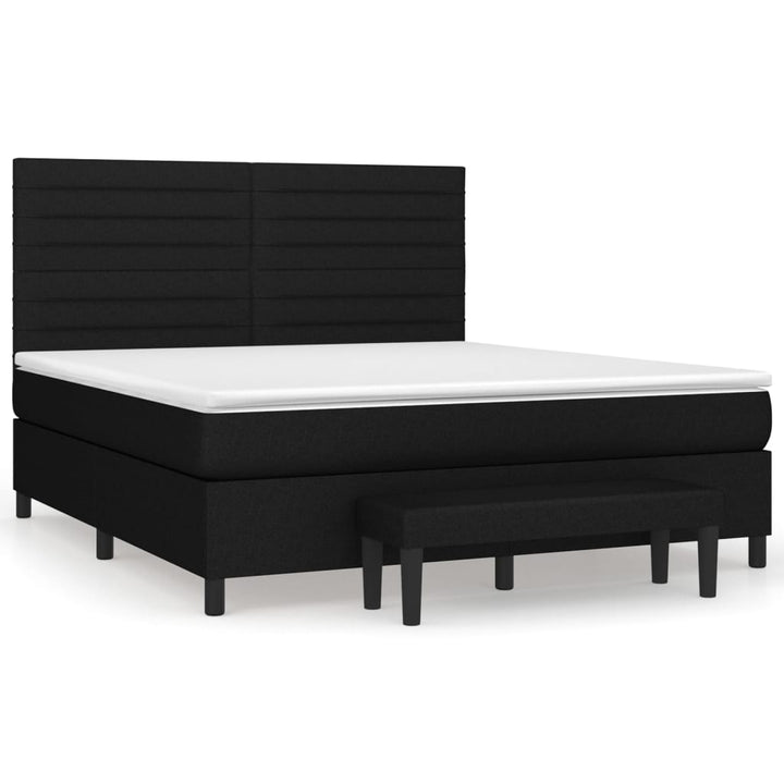 kontinentalseng med madras 160x200 cm stof sort