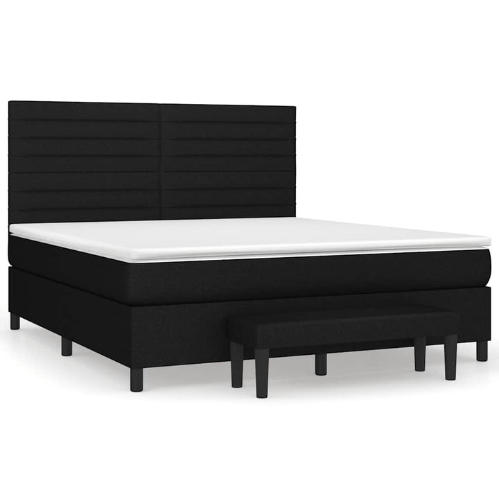 kontinentalseng med madras 160x200 cm stof sort