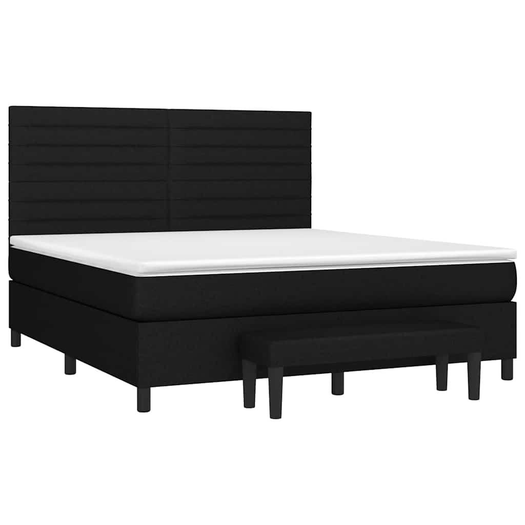 kontinentalseng med madras 160x200 cm stof sort