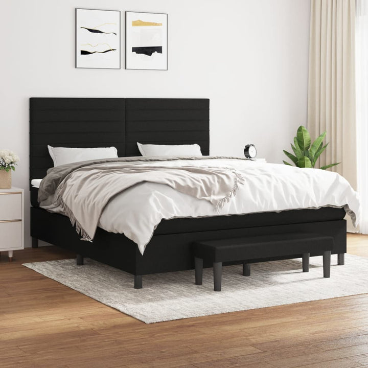 kontinentalseng med madras 160x200 cm stof sort