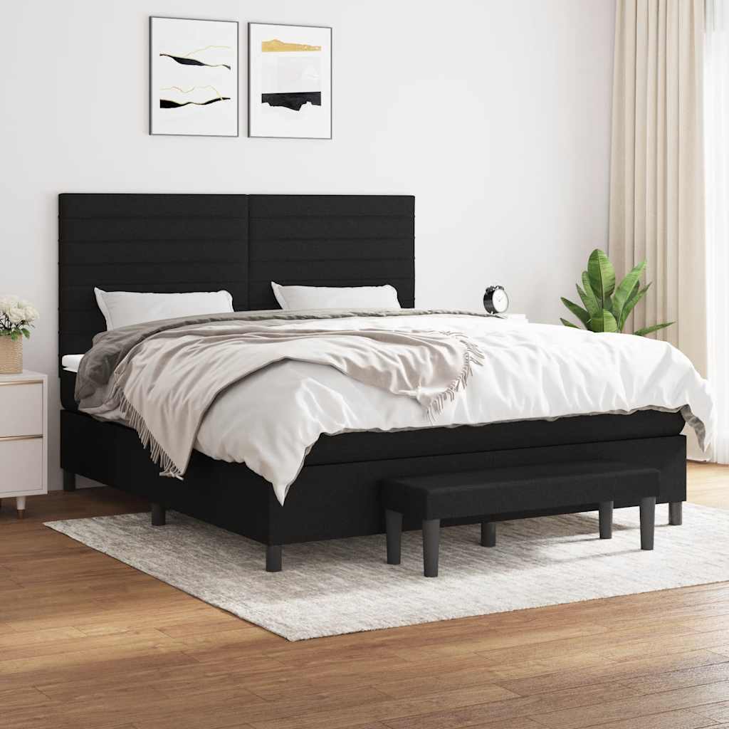 kontinentalseng med madras 160x200 cm stof sort