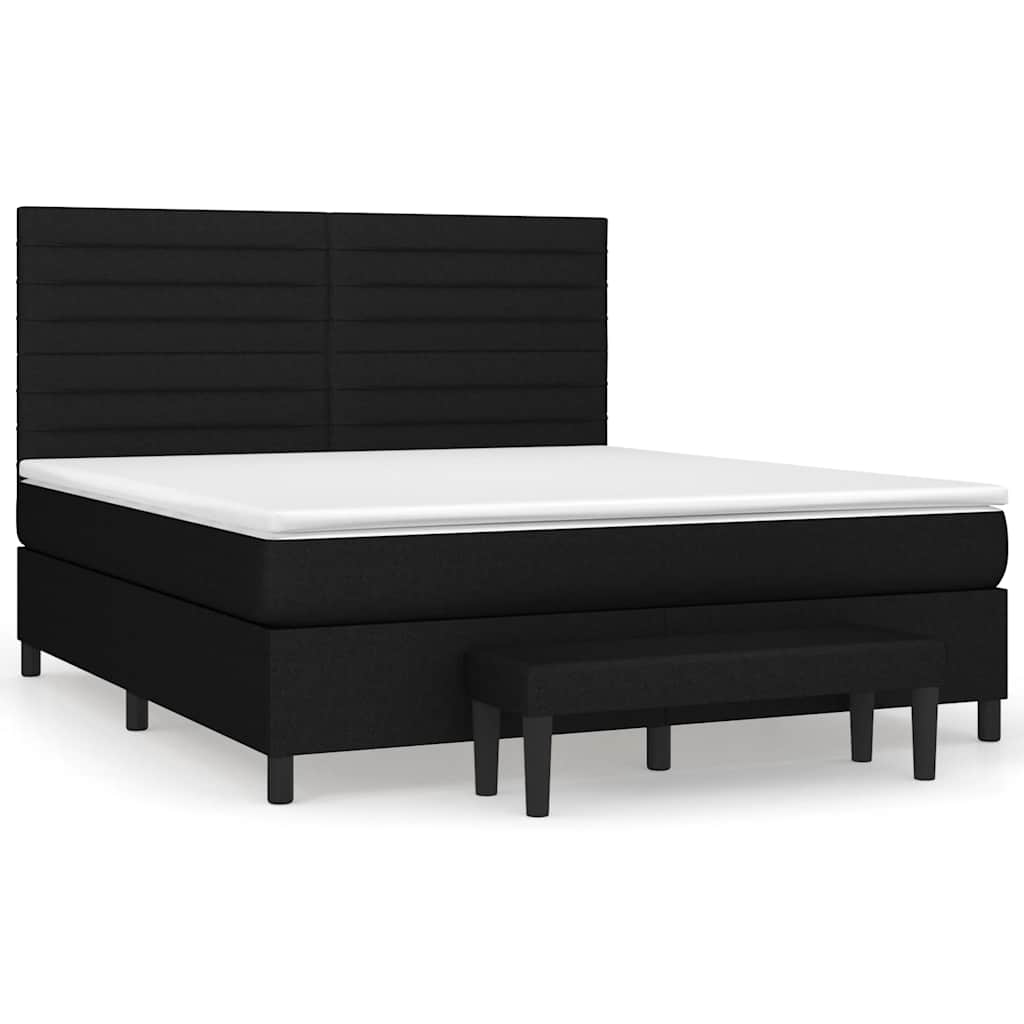 kontinentalseng med madras 180x200 cm stof sort