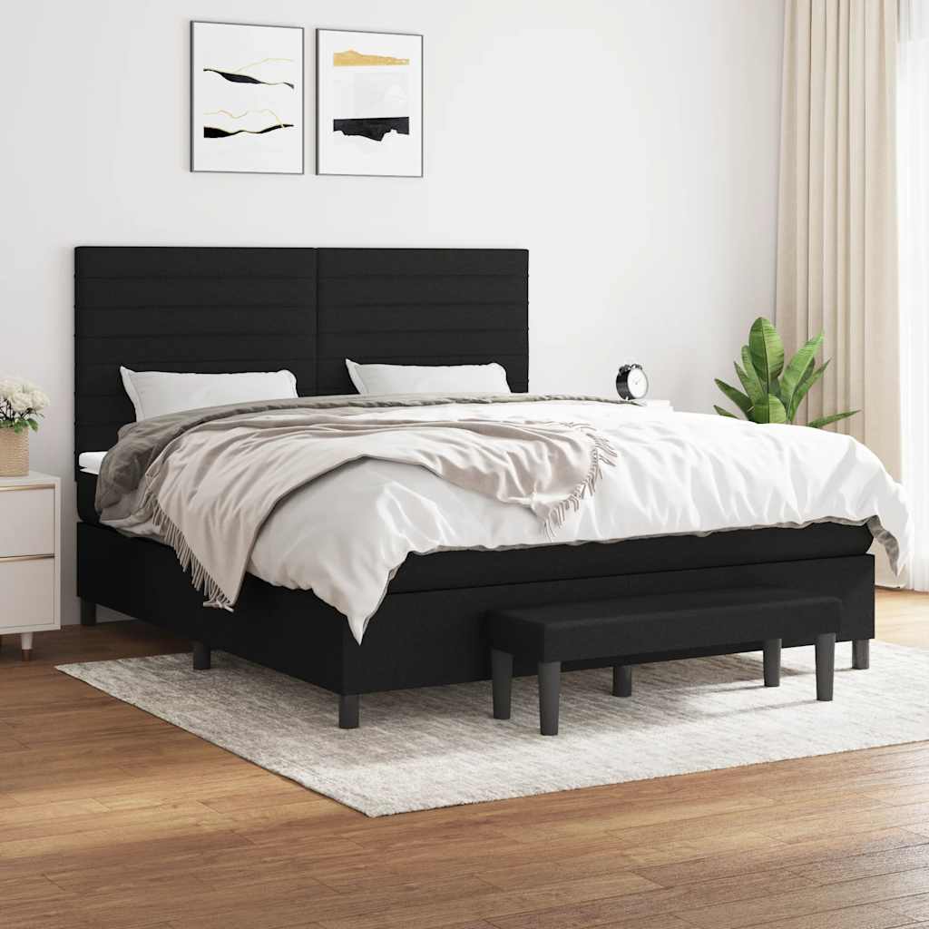 kontinentalseng med madras 180x200 cm stof sort