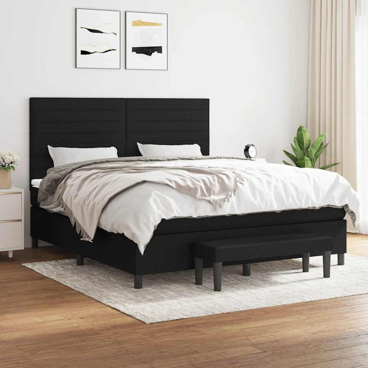kontinentalseng med madras 180x200 cm stof sort