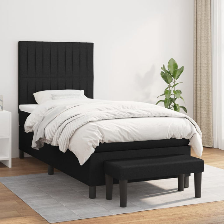 kontinentalseng med madras 100x200 cm stof sort