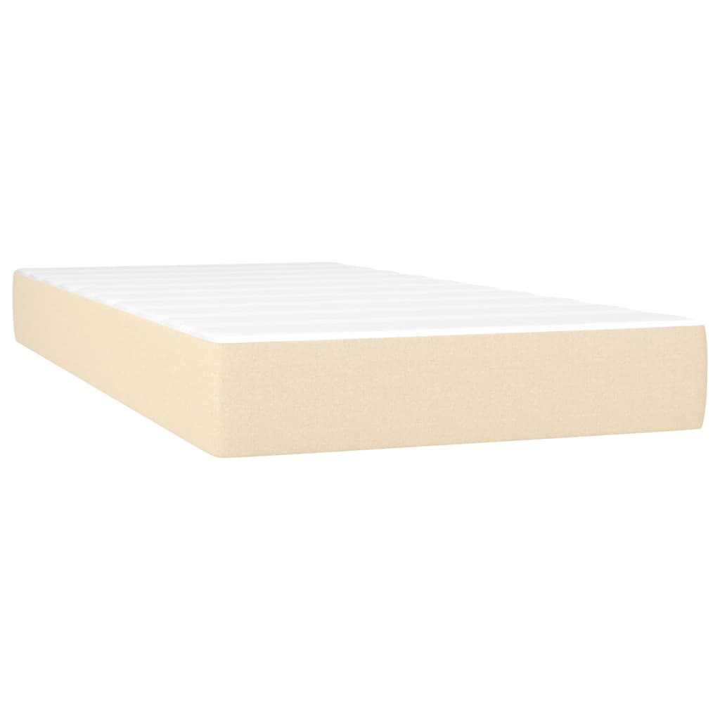 kontinentalseng med madras 100x200 cm stof cremefarvet