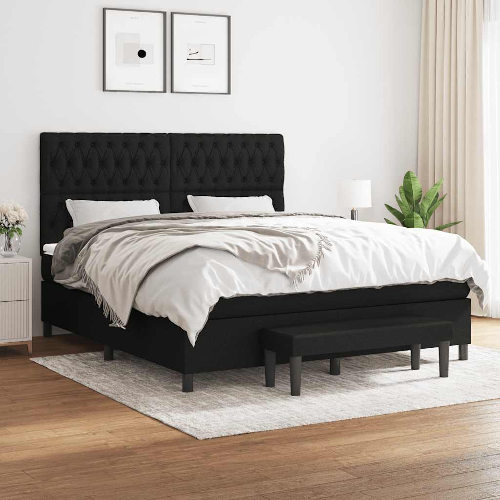 kontinentalseng med madras 180x200 cm stof sort