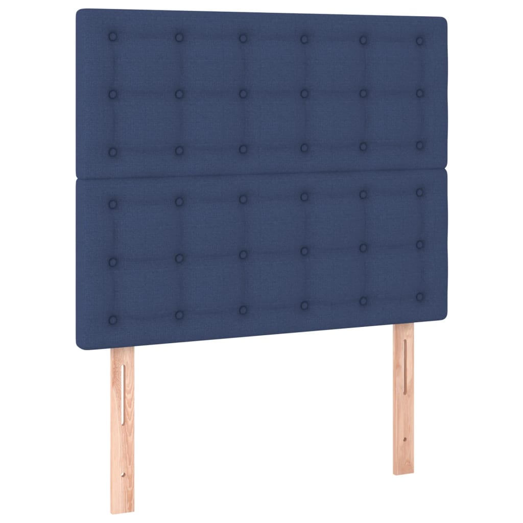 kontinentalseng med madras 90x200 cm stof blå