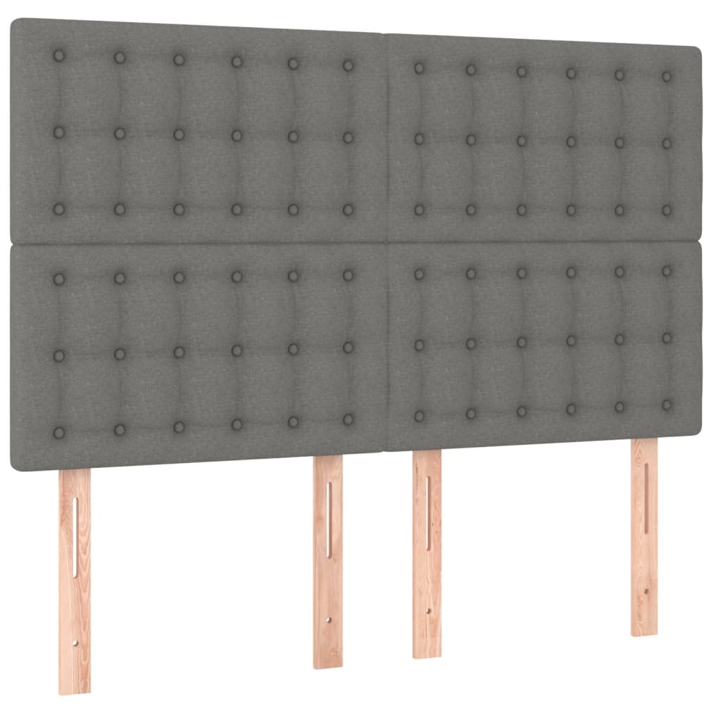 kontinentalseng med madras 140x190 cm stof mørkegrå