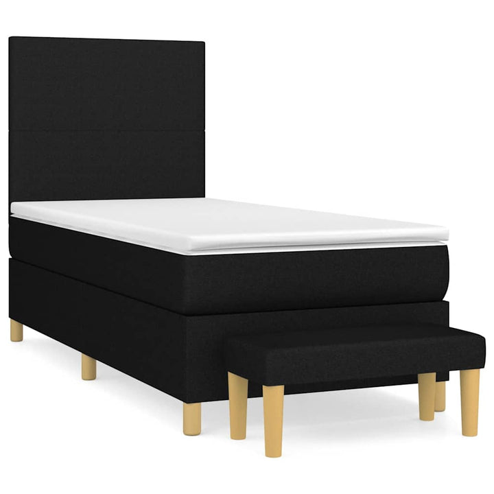kontinentalseng med madras 90x200 cm stof sort