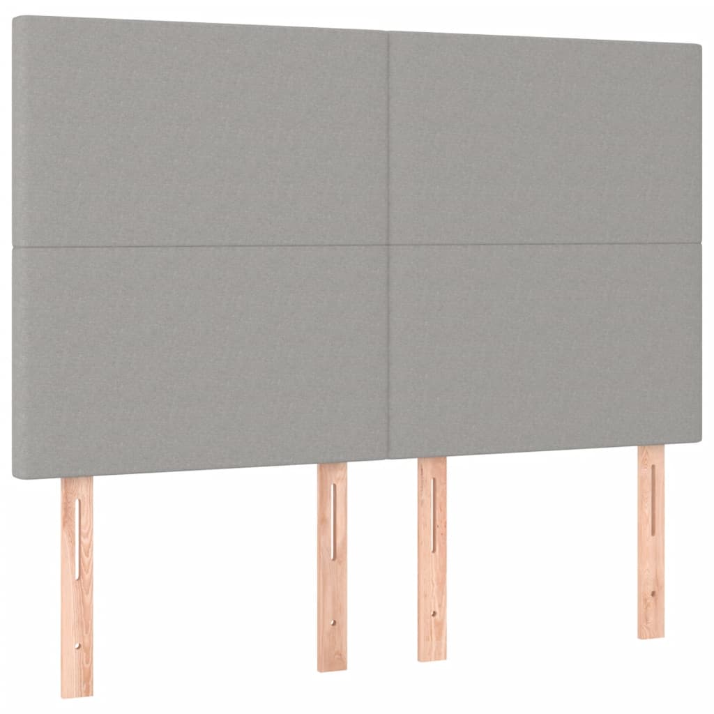 kontinentalseng med madras 140x190 cm stof lysegrå
