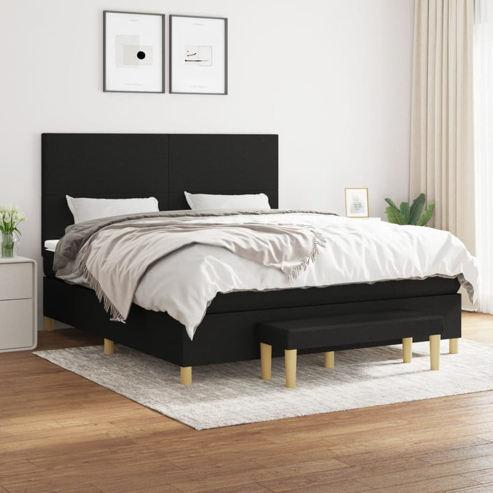 kontinentalseng med madras 160x200 cm stof sort