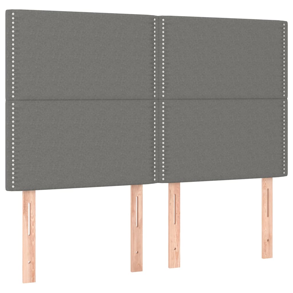 kontinentalseng med madras 140x190 cm stof mørkegrå