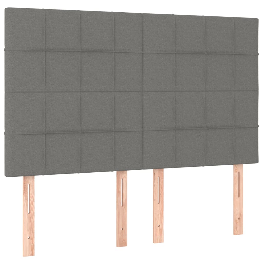 kontinentalseng med madras 140x190 cm stof mørkegrå