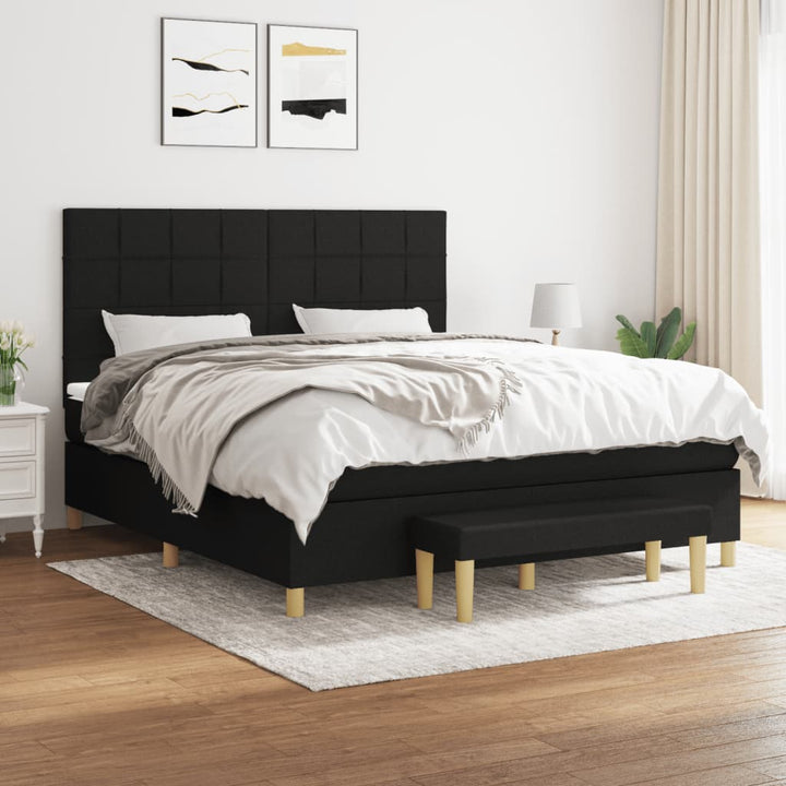 kontinentalseng med madras 160x200 cm stof sort