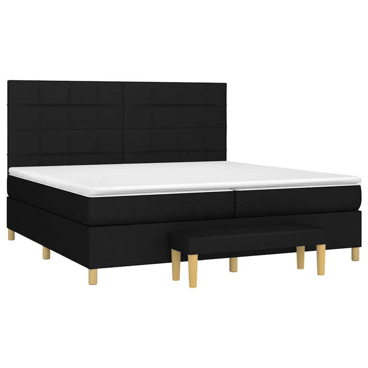 kontinentalseng med madras 200x200 cm stof sort