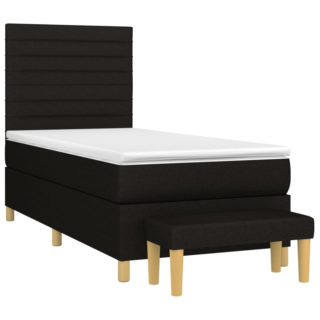kontinentalseng med madras 80x200 cm stof sort