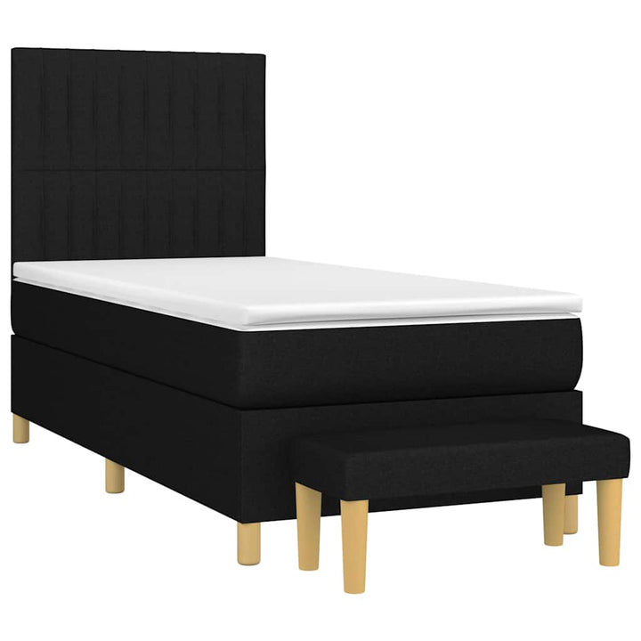 kontinentalseng med madras 90x190 cm stof sort