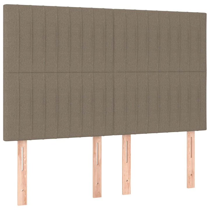 kontinentalseng med madras 140x190 cm stof gråbrun