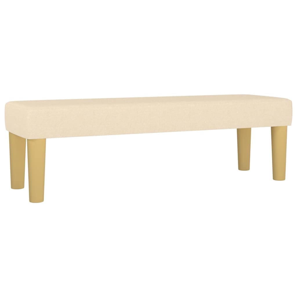 kontinentalseng med madras 140x190 cm stof cremefarvet
