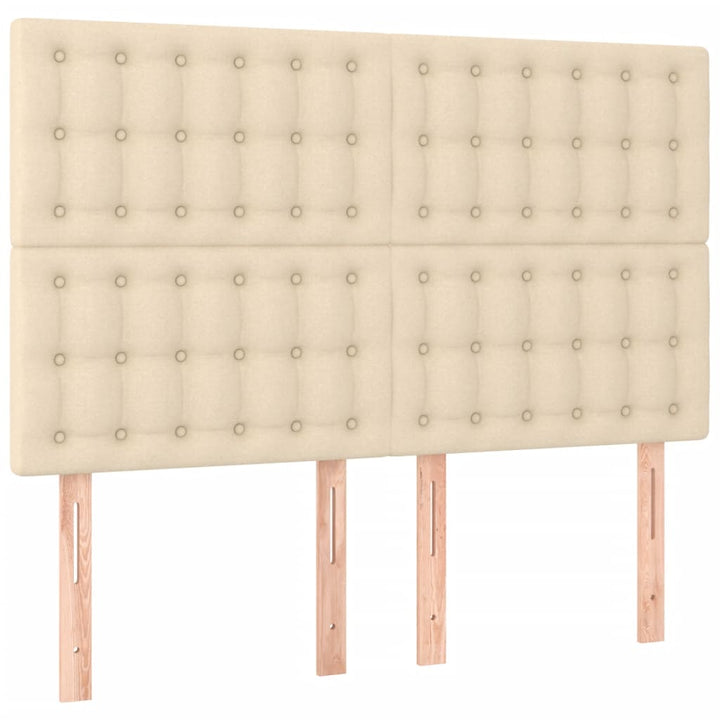 kontinentalseng med madras 140x190 cm stof cremefarvet