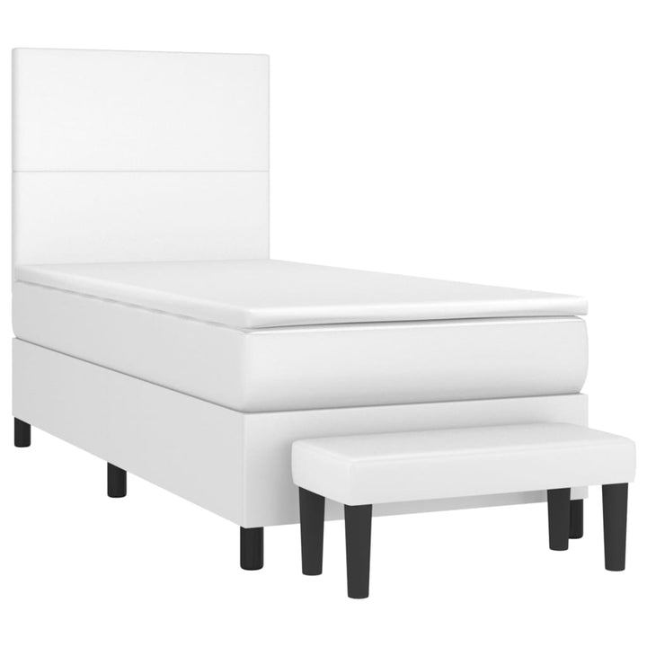 kontinentalseng med madras 90x200 cm kunstlæder hvid