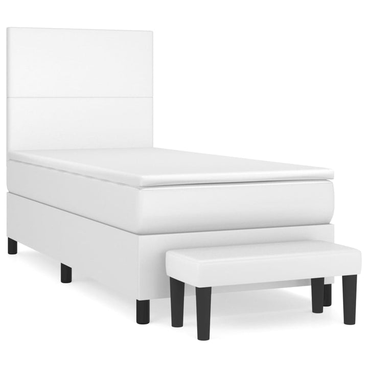 kontinentalseng med madras 100x200 cm kunstlæder hvid