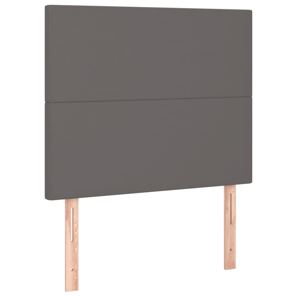 kontinentalseng med madras 100x200 cm kunstlæder grå